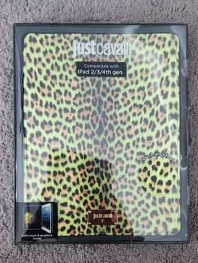 Just Cavalli Green Leopard Print iPad Case 2/3/4th Gen